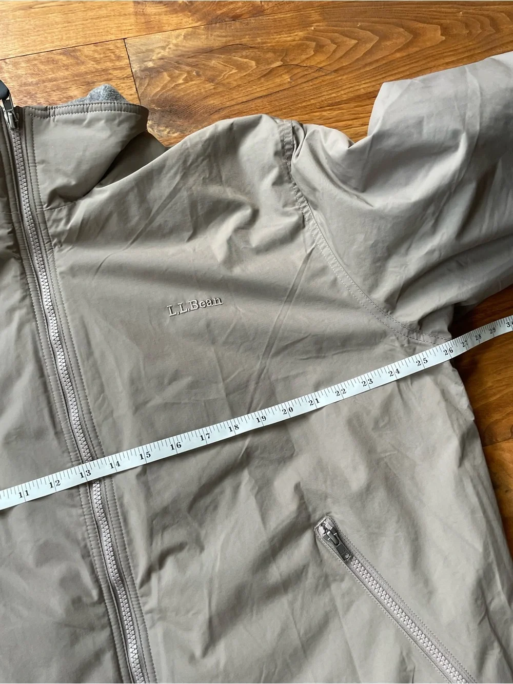 L.L. Bean Men's Taupe Fleece Lined Windbreaker Jacket XL